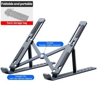 Foldable Laptop Stand Portable Aluminium Alloy Cooling Bracket Adjustable Height Ergonomic