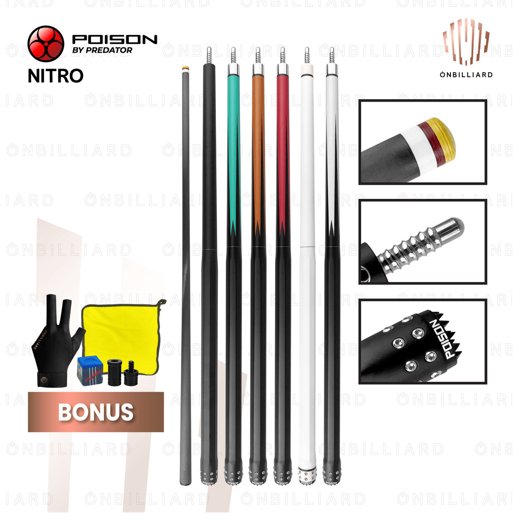 Jual POISON NITRO N3 Carbon by Predator Cue Stick Billiard Carbon Low ...