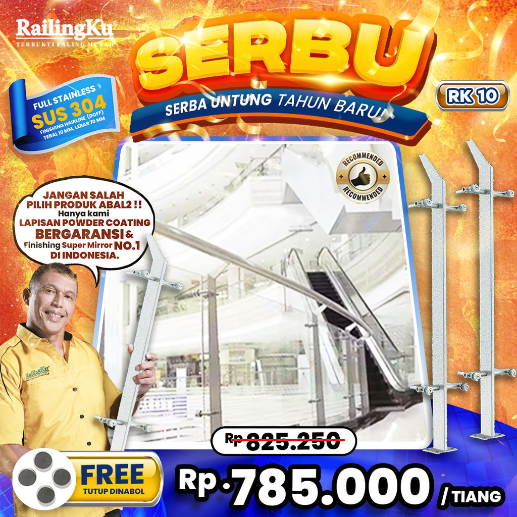 Jual Railing Tangga Stainless Hollow Tiang Railingku [SERBU!] RK 10 ...