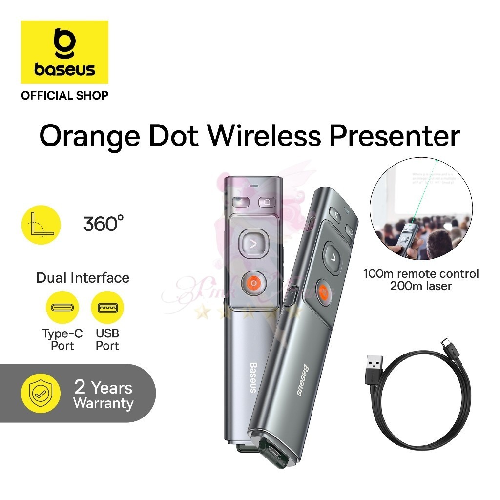 Jual Baseus Green Laser Charging Pointer Meeting Orange Dot Wireless ...