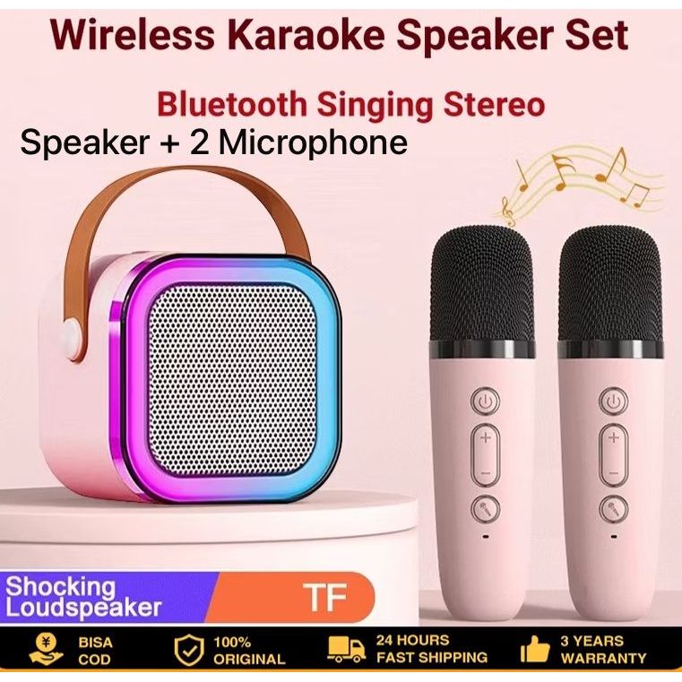 Jual Mini Speaker Bluetooth 2 Mic 1 Set Full Bass Portable Wireless ...