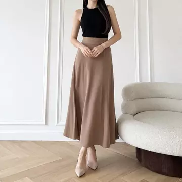 Hanalisa Fashion Skirt Audy Rok Maxy Wanita Bahan Scuba Strech Model Loose Anti Kusut Rok Flare