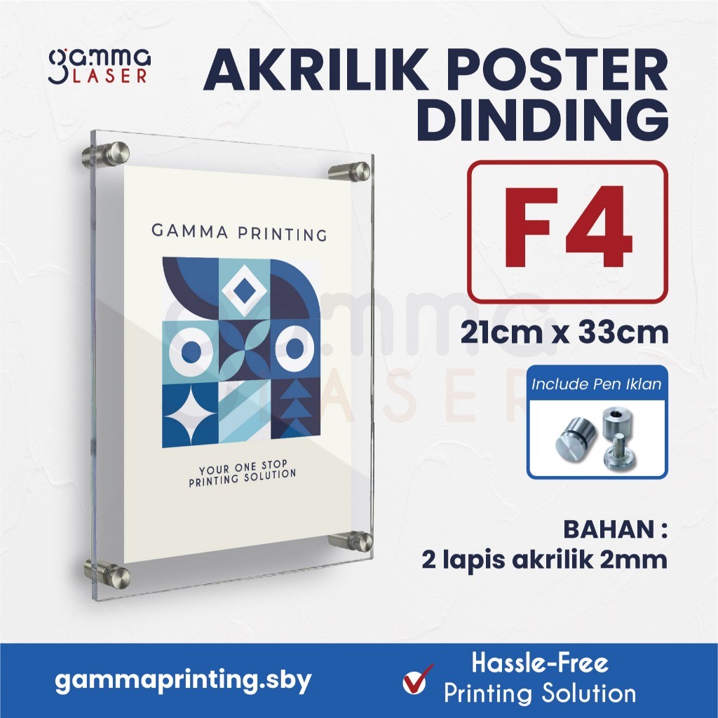 Jual Display Poster Dinding Akrilik Ukuran F4 / Frame / Bingkai ...