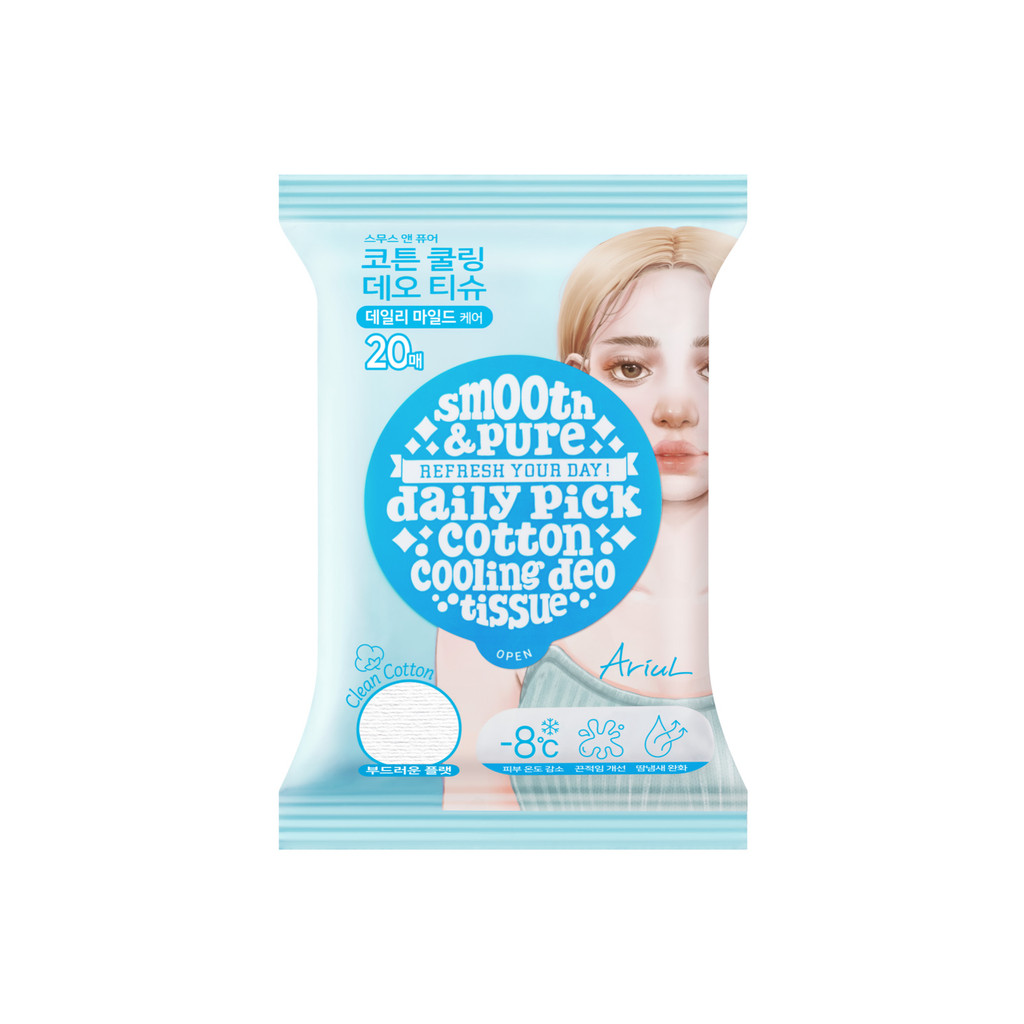 ARIUL Smooth & Pure Refresh Your Day! Daily Pick Cotton Cooling Deo Tissue