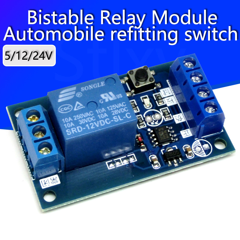 Jual Bistable Relay Module 5V/12V Single Button Relay Module One Key ...