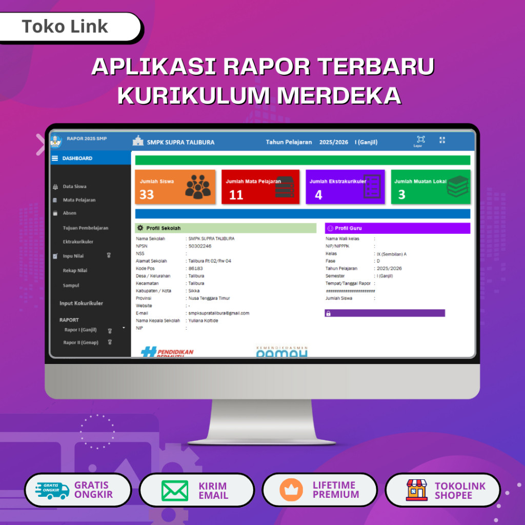 Jual Aplikasi RAPOR Terbaru Kurikulum Merdeka | Shopee Indonesia