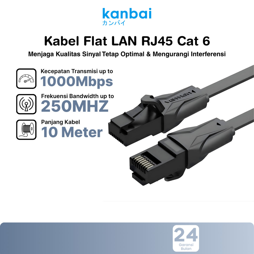 Jual Kable LAN RJ45 CAT 6 UTP 10M Vention Kecepatan hingga 1000Mbps PVC ...
