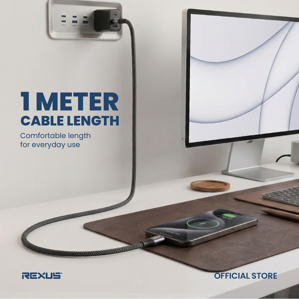 Rexus Cable CB100 Type C to C 100W Fast Charging Braided (4)