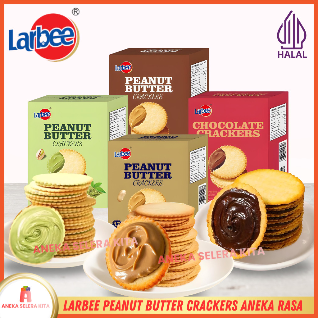 Jual Larbee Biskuit Peanut Butter & Chocolate Crackers Isi Selai Kacang ...