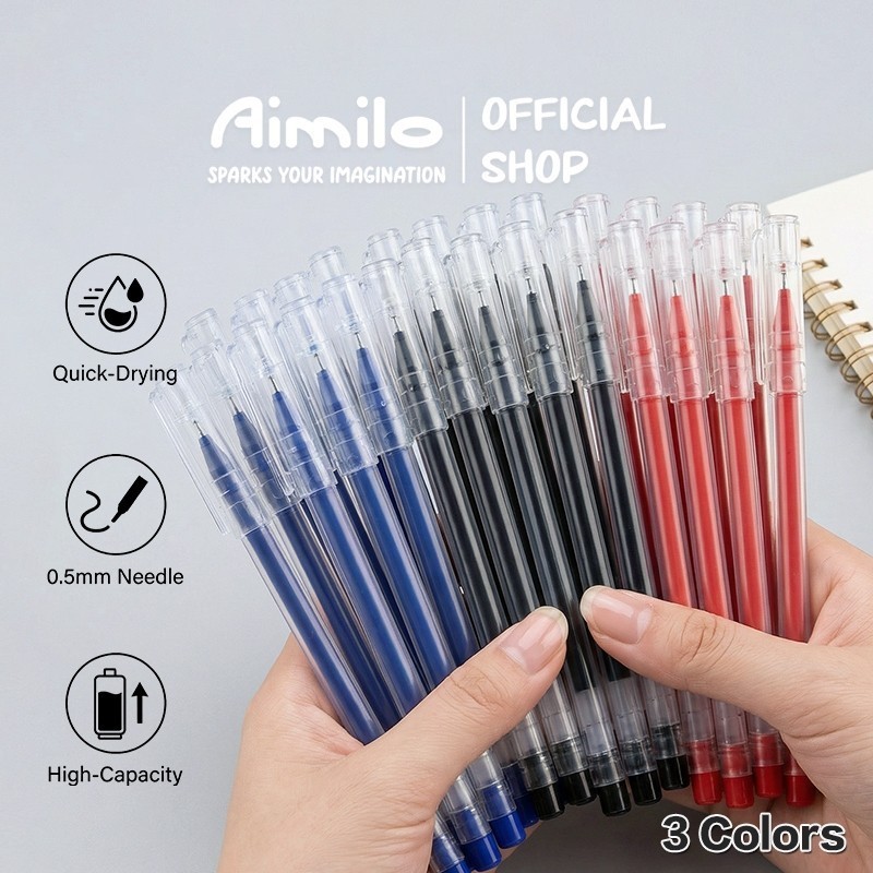 Jual Aimilo - Gel Pen Grosir 20/50/100 PCS Pulpen Gel 0.5mm Tinta Cepat ...