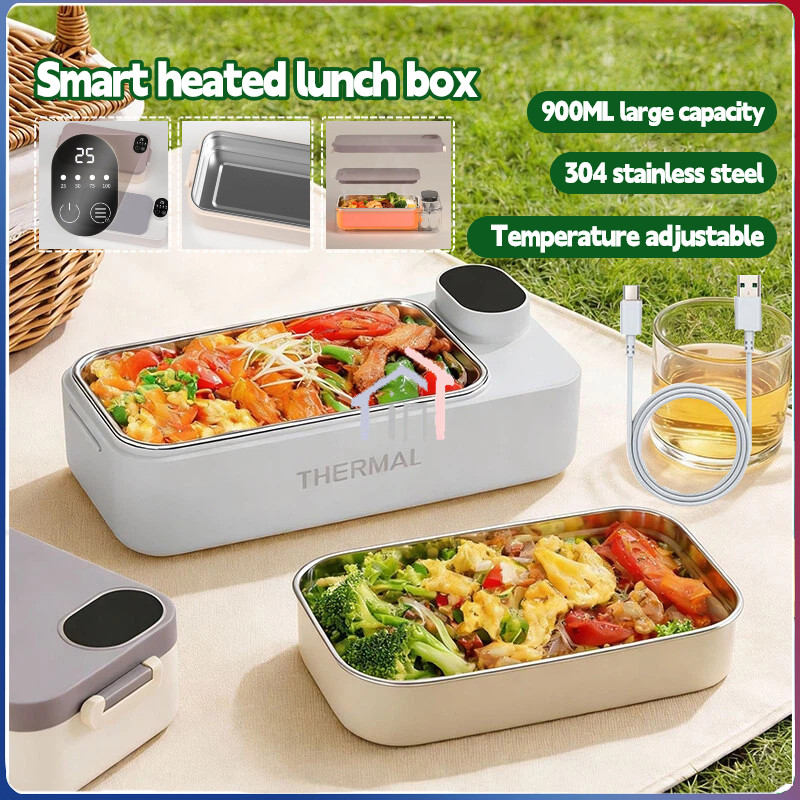 lunch box pemanas 900ml tampak depan dengan logo I NSPORT