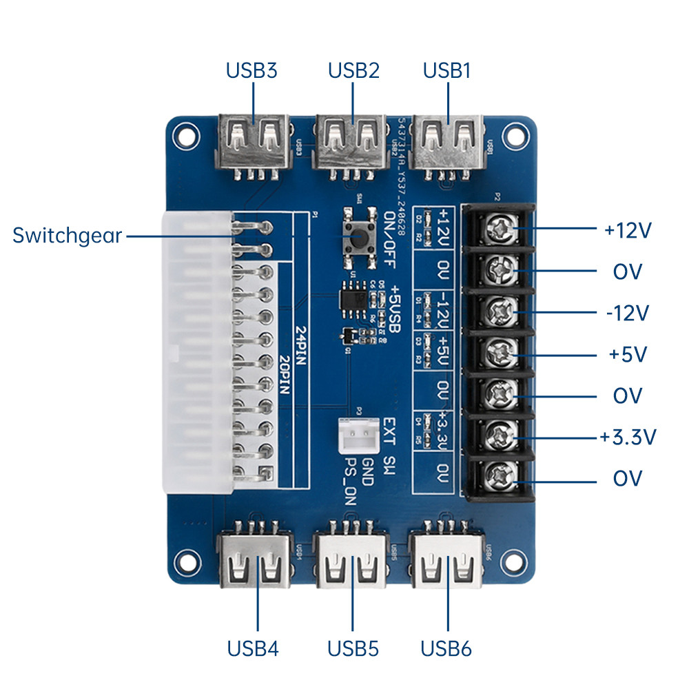 Jual 24 P Desktop Computer assis ATX Power Supy Breakout Adapter Module ...