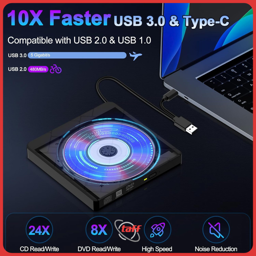 Jual External CD/DVD RW Optical Drive USB 3.0 Type C for Laptop - BZ347 ...