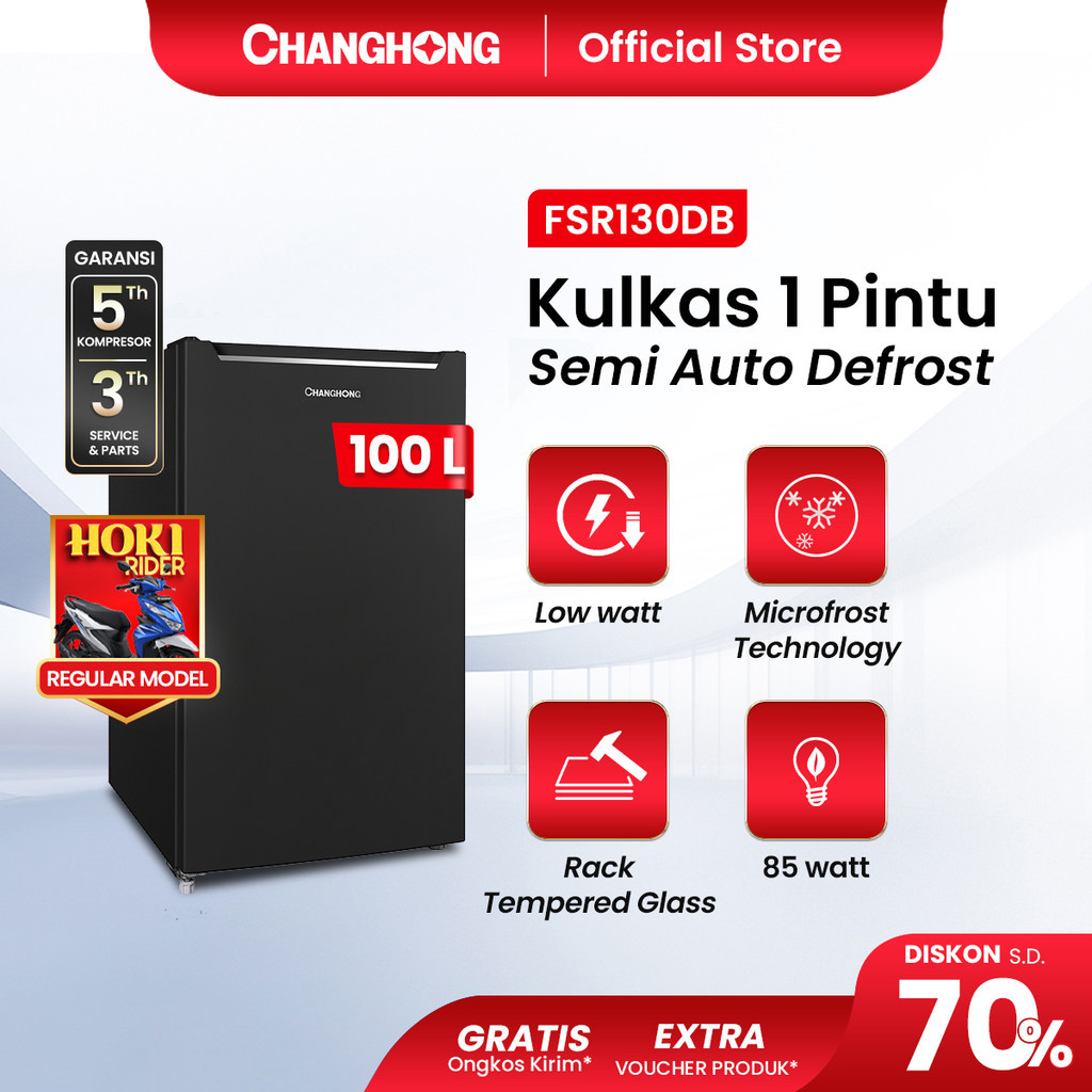 Jual LI TERLARIS Changhong Kulkas 1 pintu Lemari Es Kapasitas 100 Liter ...