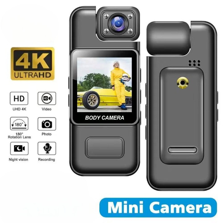 Jual Body Cam Mini 4K Night Vision Kamera Clip Portable Rekam Keamanan ...