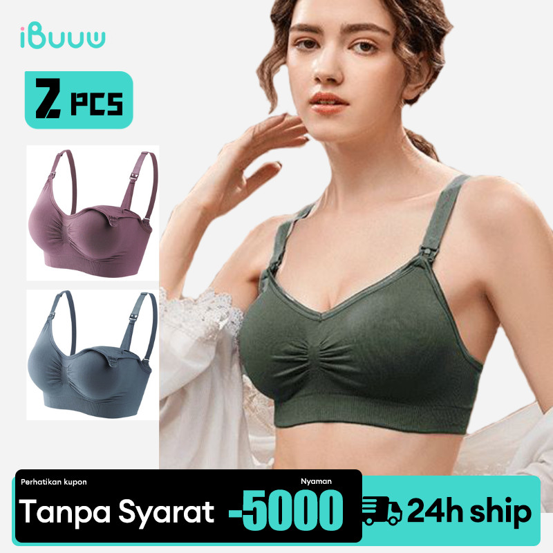 3PCS Bra Menyusui Katun Lembut Cup A-G Diskon