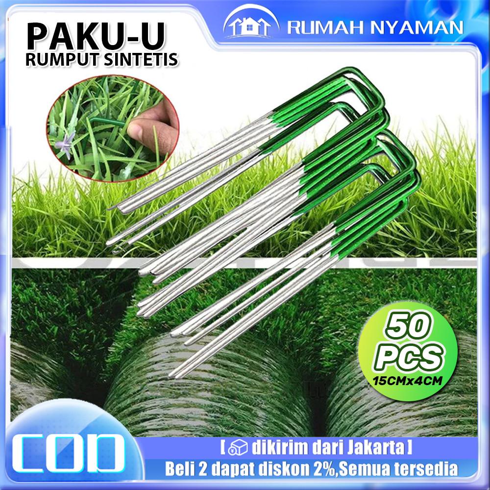 Jual 50 Pcs Paku U Galvanis Weedmat Staples Pasak Tanaman & Rumput ...