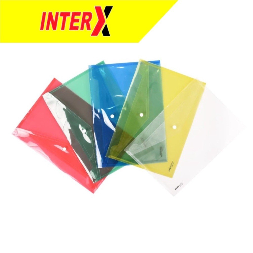 Jual InterX Folder Map Kancing / Dokumen File Bag Bening Folio (F4) DBX ...
