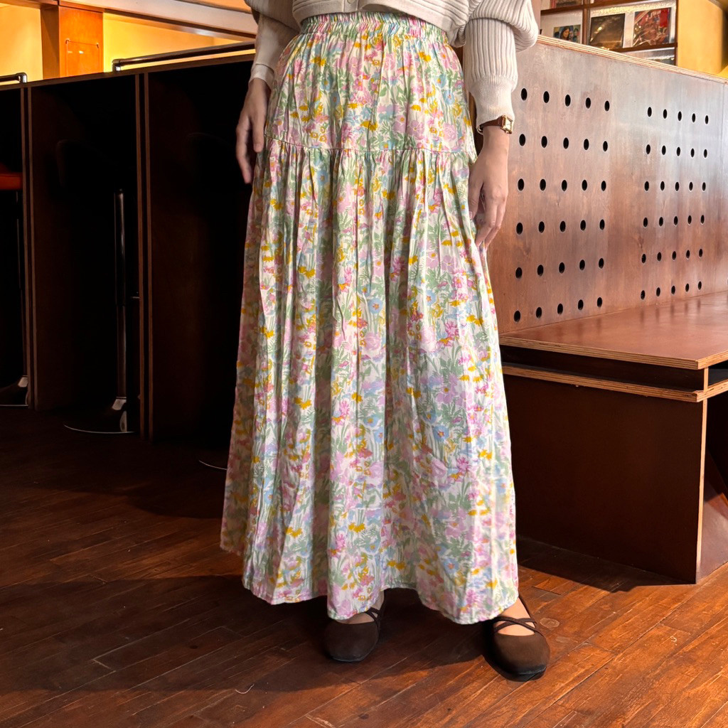 Jual NEKA - Flo Pattern Skirt | Rok Panjang Motif Bunga | Rok Rempel ...