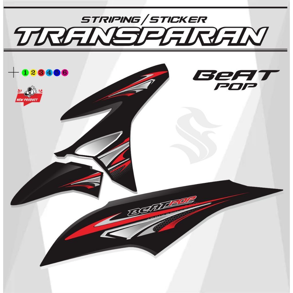 Jual VARIASI STRIPING STICKER POLET VARIASI MOTOR BEAT POP FI STICKER ...