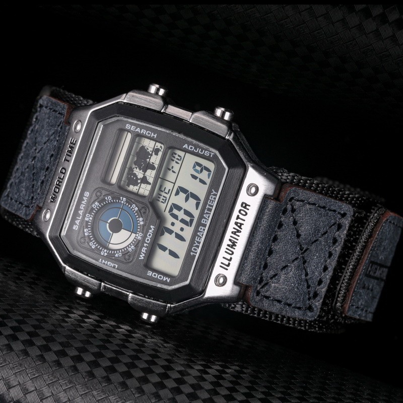 Jual HEMSUT For Casio Wat Band Nylon Leather 18mm Sports Replace Straps ...