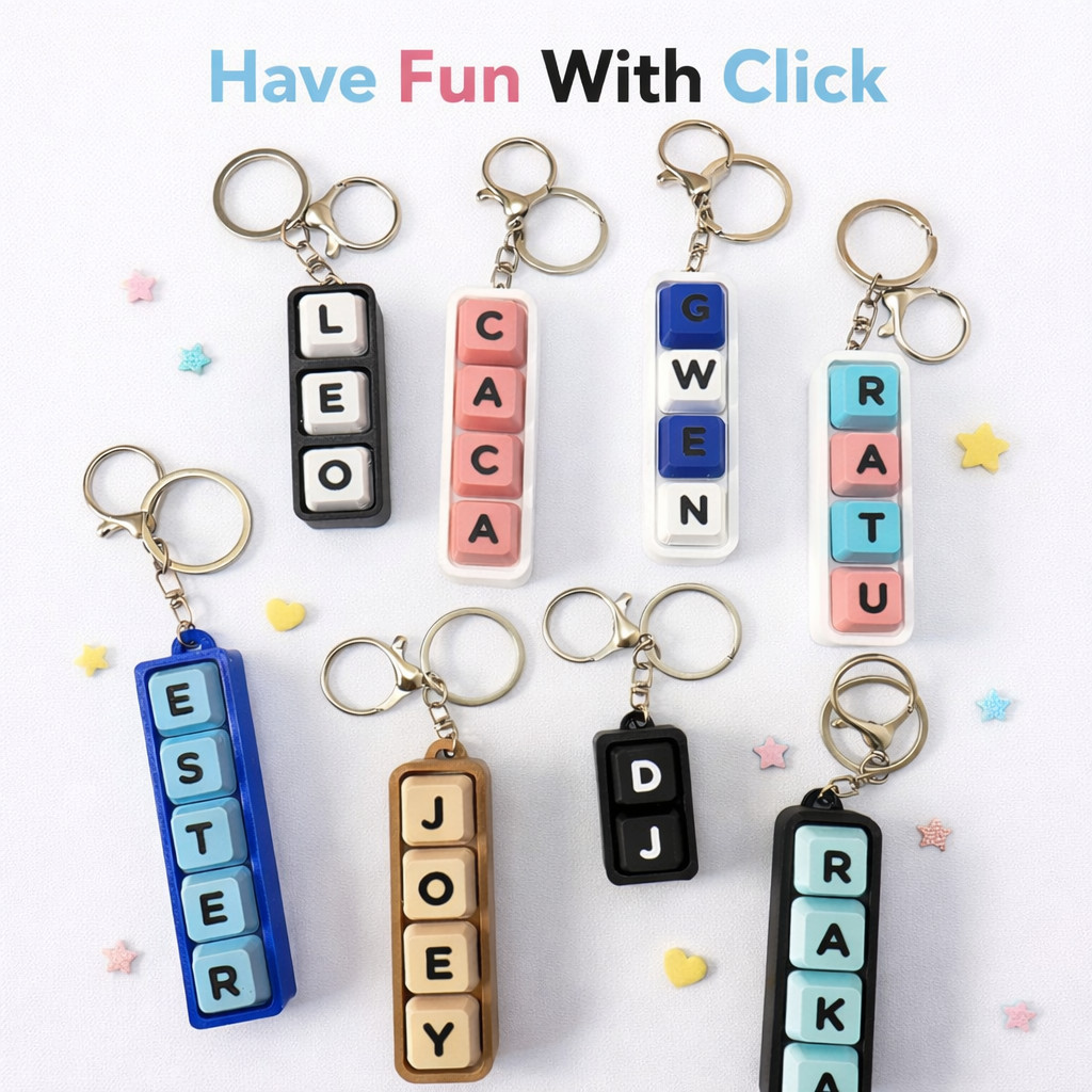 Jual Gantungan Kunci Keyboard Nama | Mechanical Switch Fidget Keycaps ...
