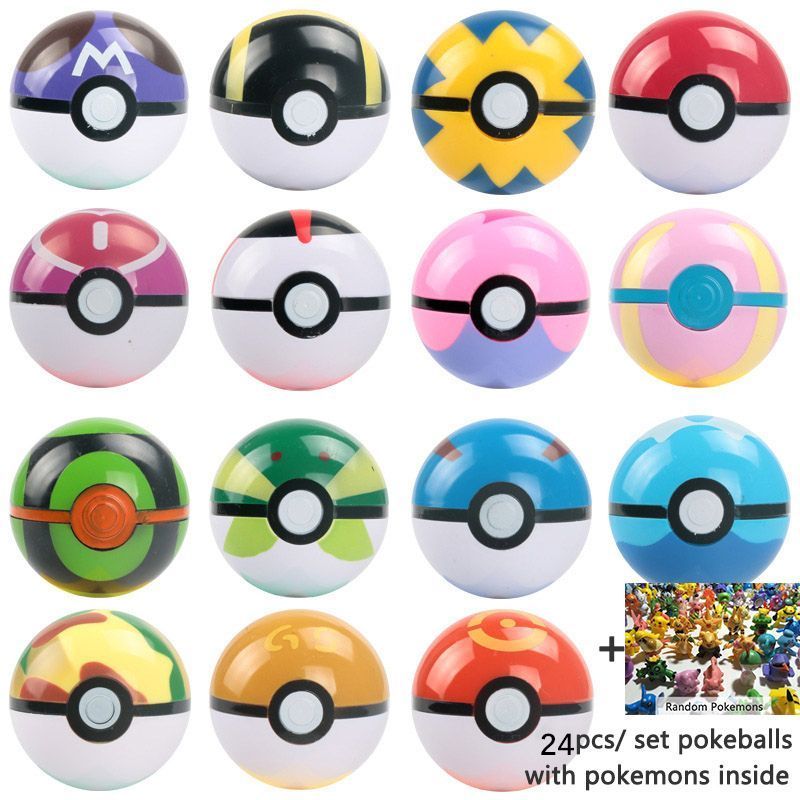 Jual Pokemon Pokeball Set 24pcs Random Mini Figures ide Collectible ...