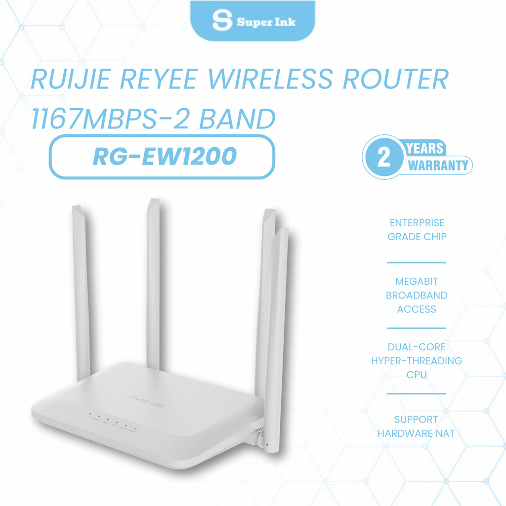 Jual Ruijie RG-EW1200 Router Dual-Band 1200 Mbps dengan 4 Antena Omni ...