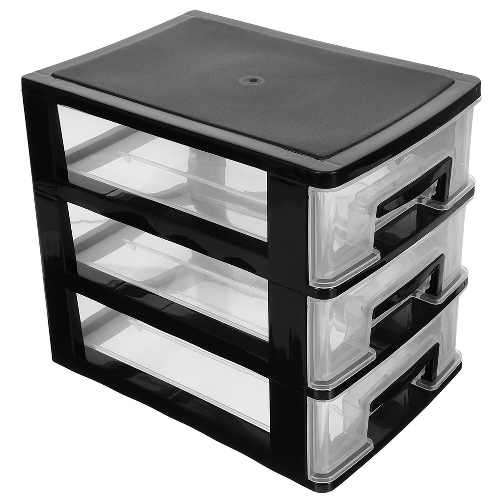 Jual Three-Layer Plastic Drawer Type Closet Portable Storage Cabinet ...
