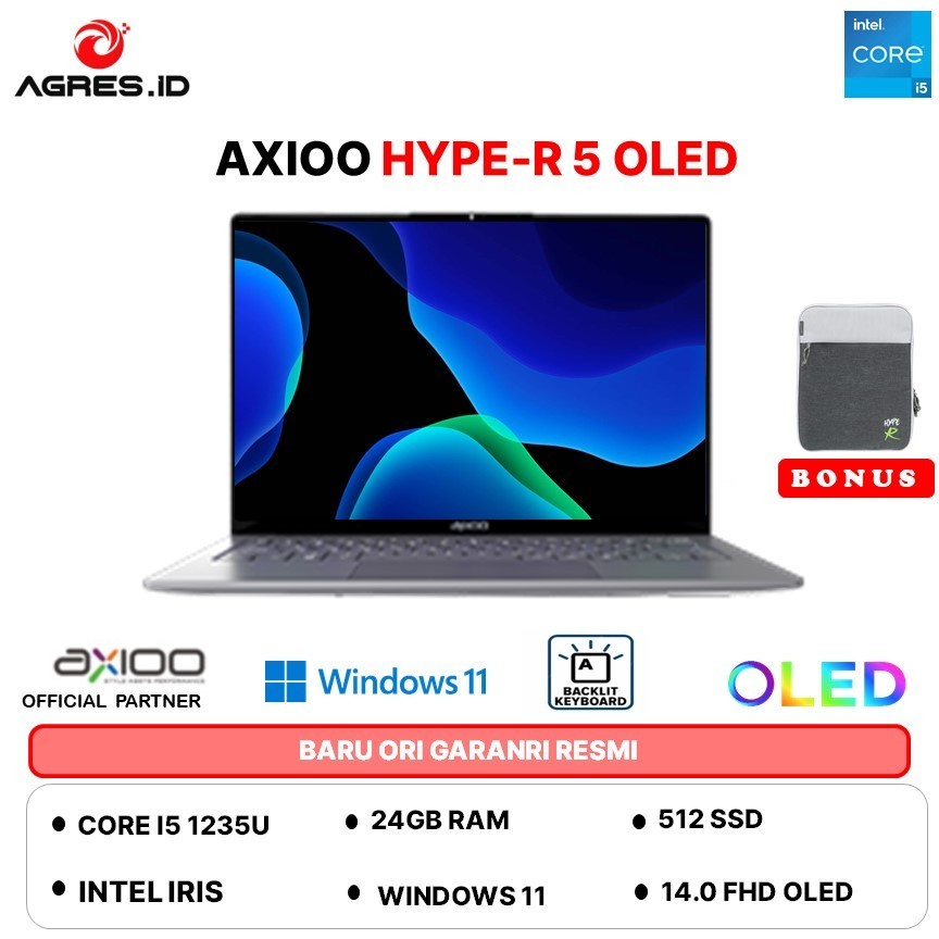 Jual AXIOO HYPE-R 5 OLED I5 1235 24GB 512GB W11 +OFFICE PERMANENT 14 ...