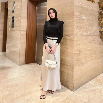 Satin Long Skirt Rok Satin Panjang S Sampai 3XL