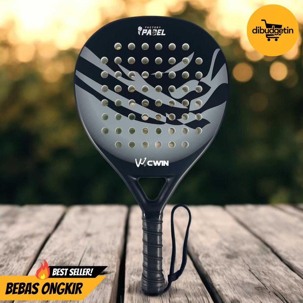 Jual Raket Padel Teardrop Carbon Fiber 3.8cm Thickness 365g - CWIN 4013 ...