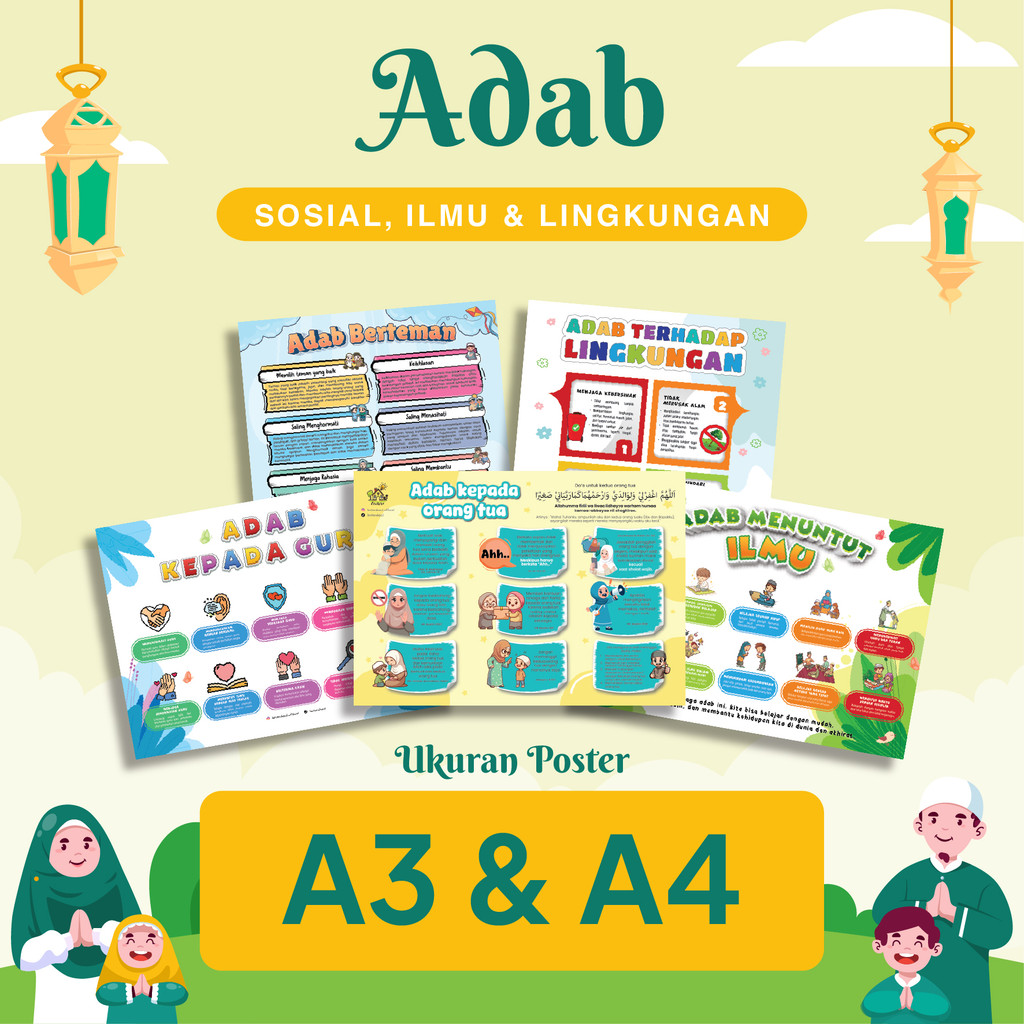 Jual Poster Adab & Akhlak Islami | Adab Kepada Guru dan Orang Tua ...