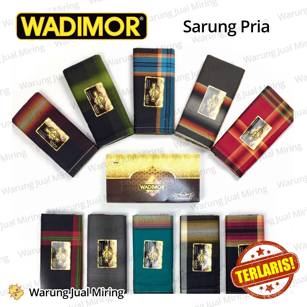 Sarung WADIMOR Padang Horison Tiga Dara Klir Kain Samping Tenun Motif Kotak Kotak2 Dewasa Pria Laki Cowok Sholat Solat Shalat Salat Santri Remaja Jumbo Harga Grosir Kodian Murah Warna Gelap Biru Merah Coklat Hijau Hadiah Haji Samping Untuk Peci Baju Koko