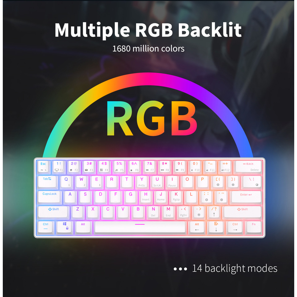 Jual RK61 Royal Kludge Wireless Mechanical Keyboard Tri-Mode Bluetooth ...