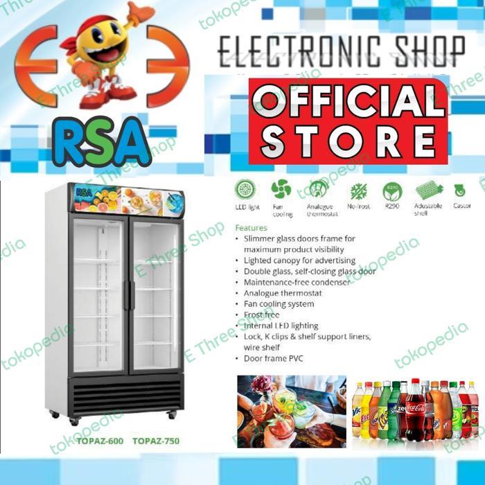 Jual Rsa Topaz 600 Ic Showcase Cooler 2 Pintu 568L No Frost - Topaz600 ...
