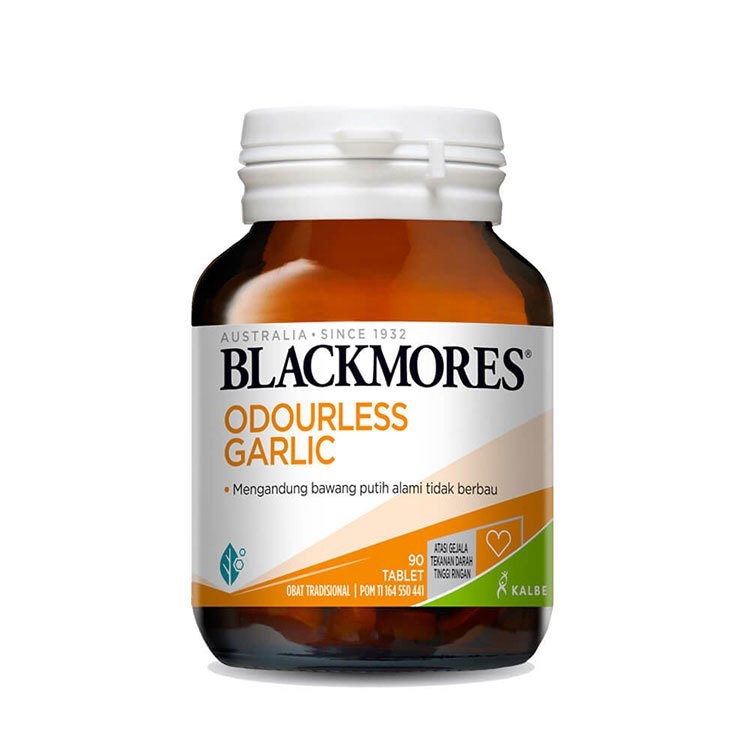 Blackmores Odourless Garlic 90 Tablet BPOM Kalbe Halal Suplemen Bawang Putih Darah Tinggi Jantung