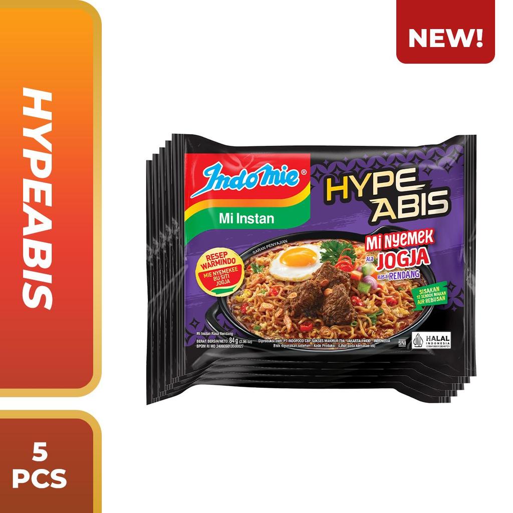 Jual 5 PCS - Indomie Hypeabis Mie Nyemek Jogja Rasa Rendang 84gr ...