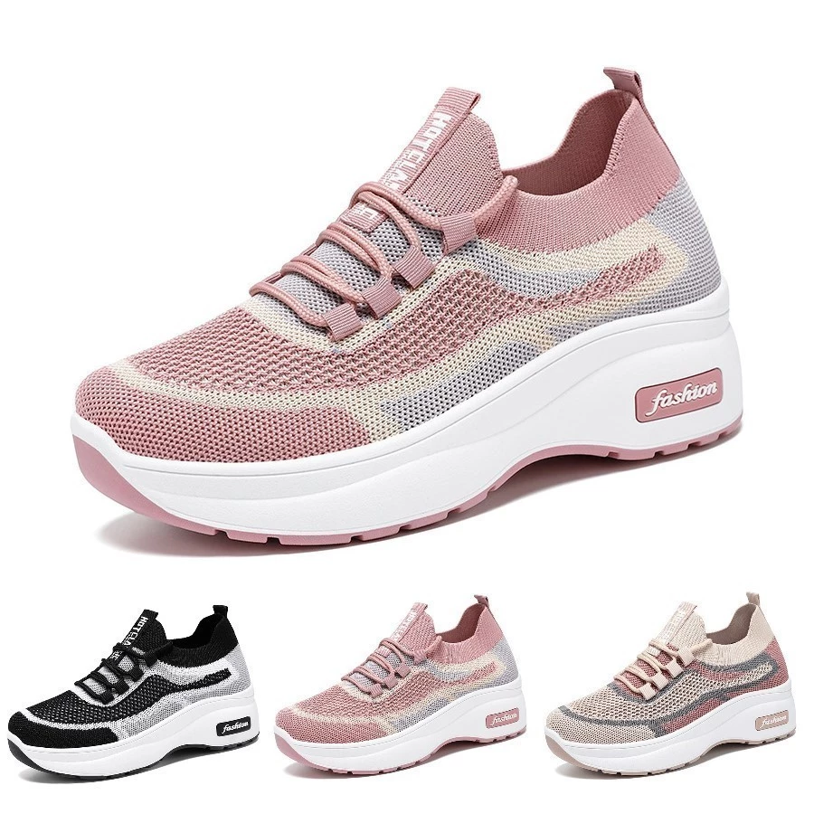 SNEAKERS.SNIS LH092 SEPATU WANITA SLIP-ON FLYKNIT BERKUALITAS HIGHSOLE DAILY BAGUS COMFY PRAKTIS