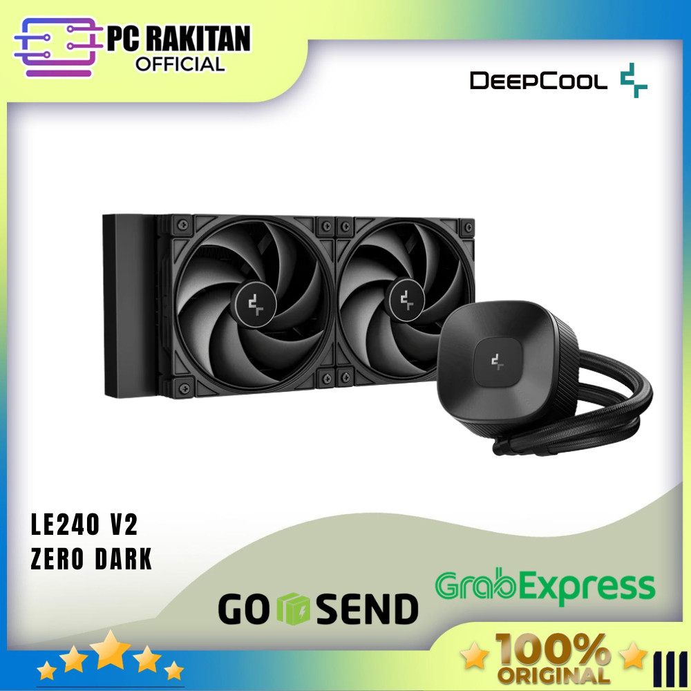 Jual DEEPCOOL CPU AIO COOLER LE240 V2 ZERO DARK (240MM RADIATOR + 2X ...