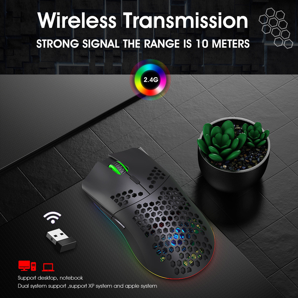 Jual Wireless Mouse, RGB Light Multiple Modes Adjustable, Suitable for ...