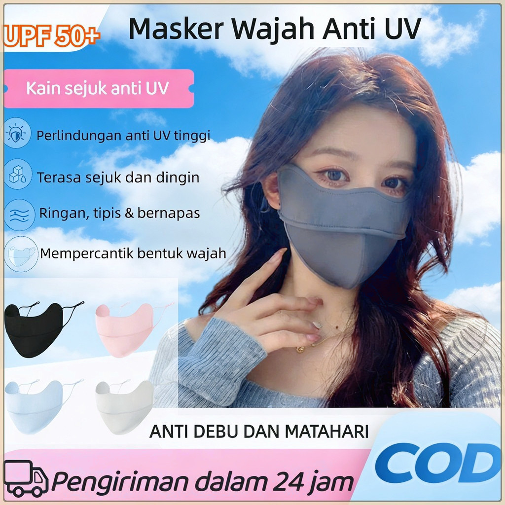 Jual Masker Wajah Anti UV UPF 50+ Ice Sutra - Bernapas & Dingin ...