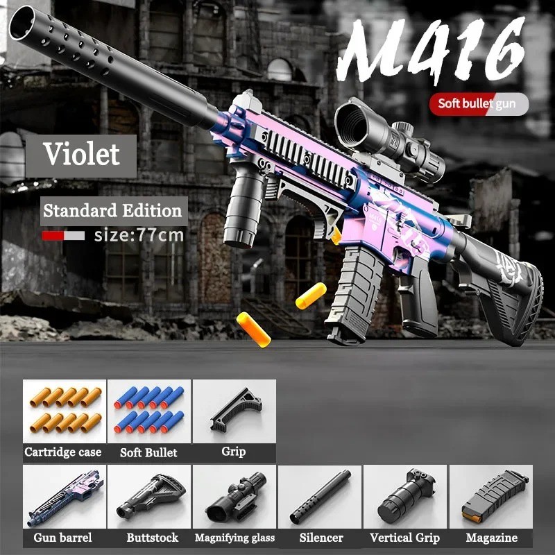 Jual M416 Toy Gun Shell Throwing Soft Bullet Can Fire Suction Cup ...