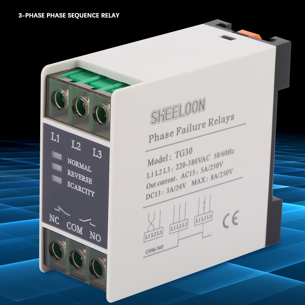 Jual Phase Failure Relay Phase Sequence Relay TG30 3-Phase Phase ...