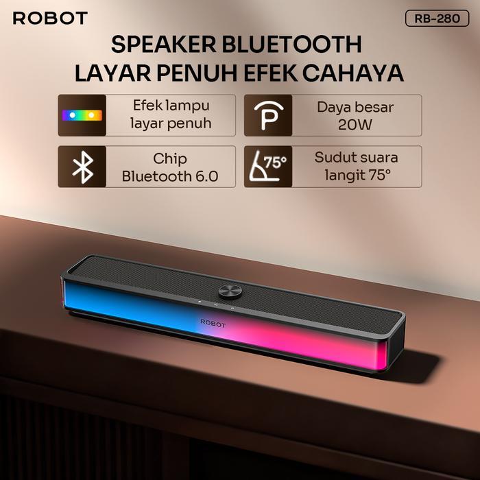 Jual ROBOT RB280 Bluetooth Speaker RGB Lightshow 20W Deep Bass ...
