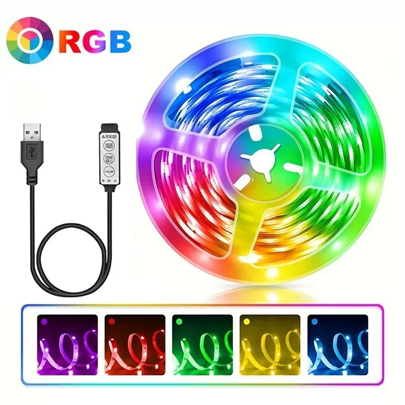 Jual Lampu LED Strip RGB 1-5 Meter USB 5050 SMD 150 LED Flexible ...