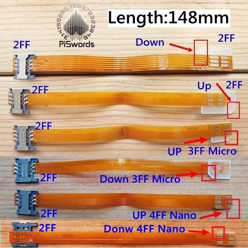 Jual 2FF standard SIM Card extension converter to 3FF micro 2FF ...