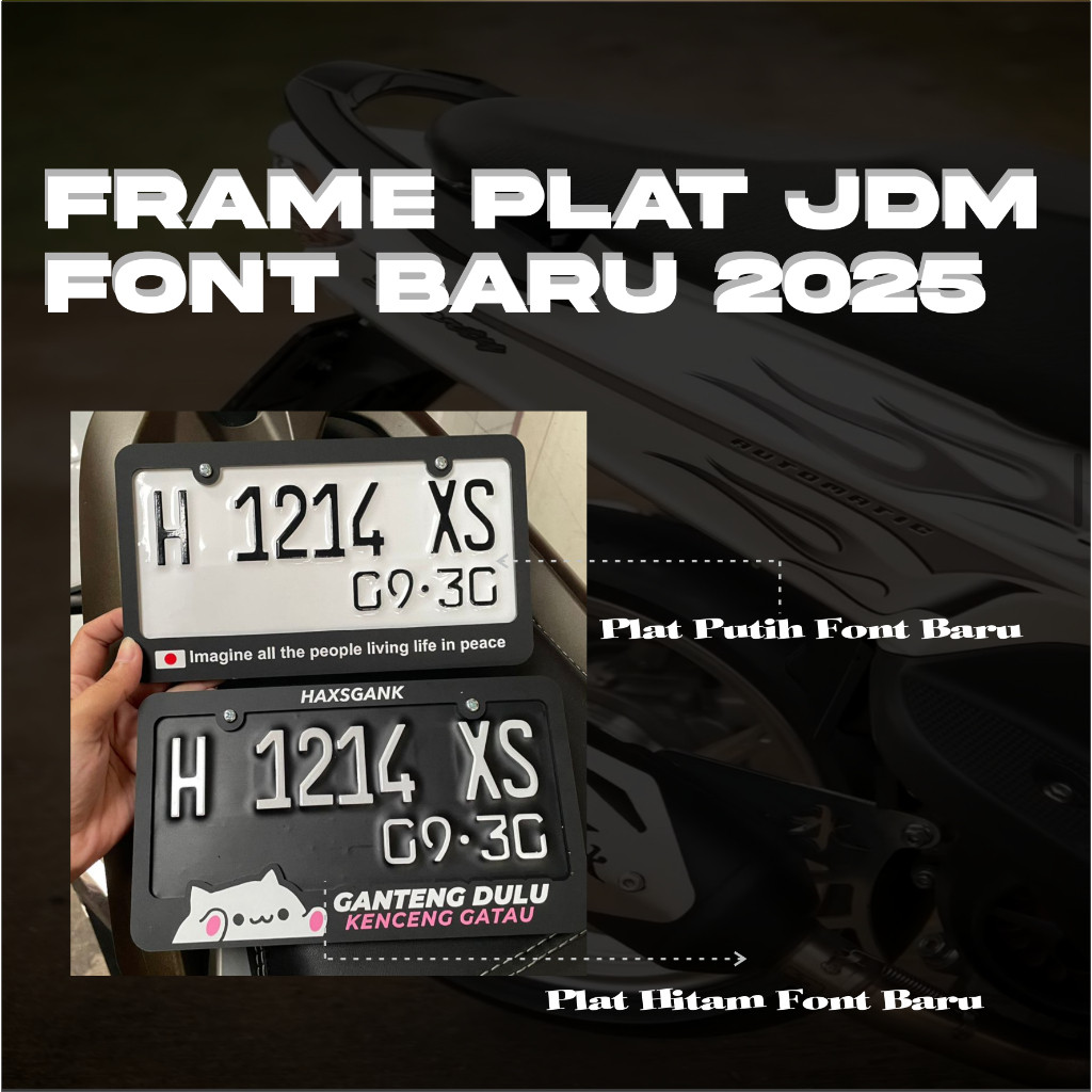 Jual KATLENSHOP [Frame + Plat Font Baru 2025] Frame & Plat Nomor Custom ...