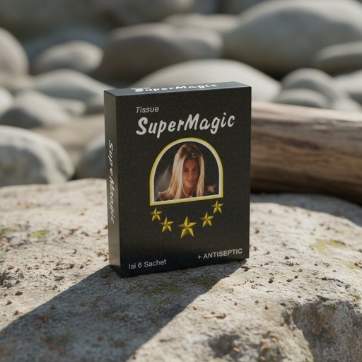 Jual Tissue Supermagic Man Isi 6 Sachet Original Tisu Magic Hitam Anti ...