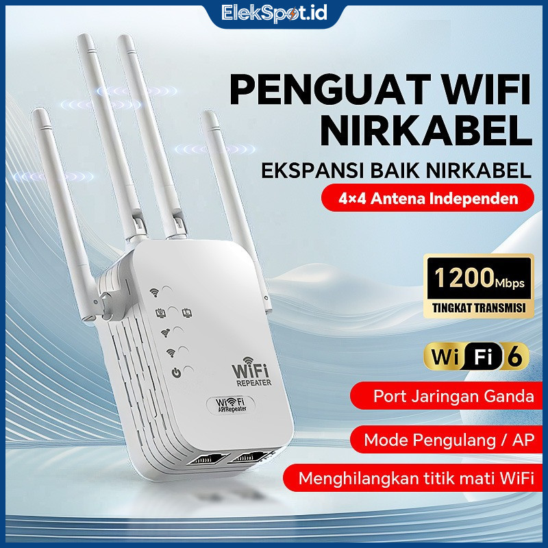 Jual Wireless Penguat WiFi Repeater 1200Mbps WiFi 6 | 4 Antena ...
